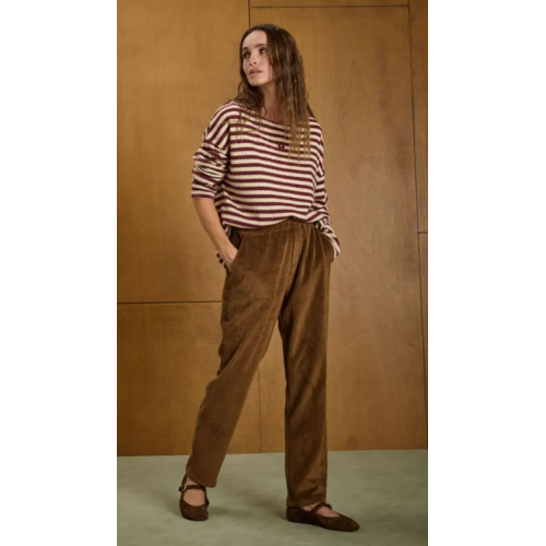 Pantalon HIVER femme, camel  en velours Gata LE TEMPS DES CERISES