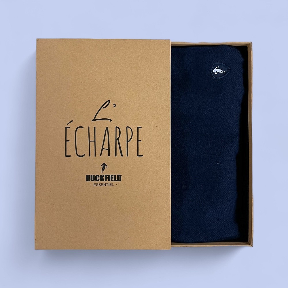 Coffret écharpe homme marine RUCKFIELD