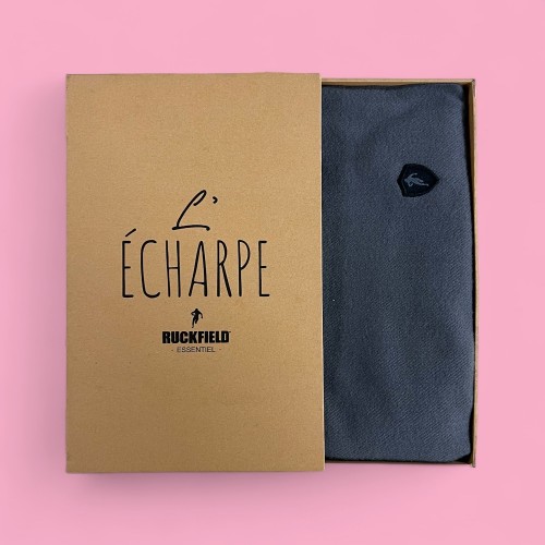 Coffret écharpe homme gris foncé RUCKFIELD