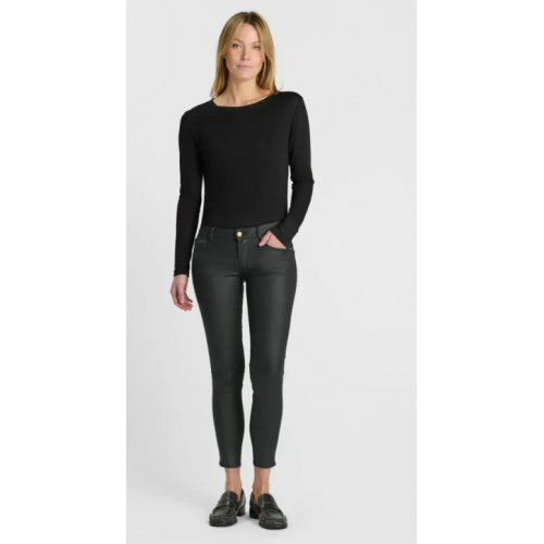Jean HIVER femme, pulp slim Reggi noir brut enduit LE TEMPS DES CERISES