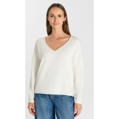 Pull HIVER femme Tinga, ivoire col v LE TEMPS DES CERISES