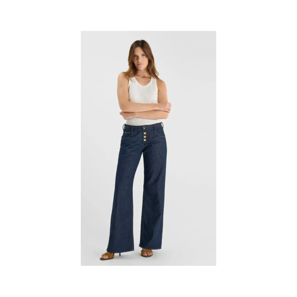 Jean femme wide leg Lauryn jab bleu brut LE TEMPS DES CERISES