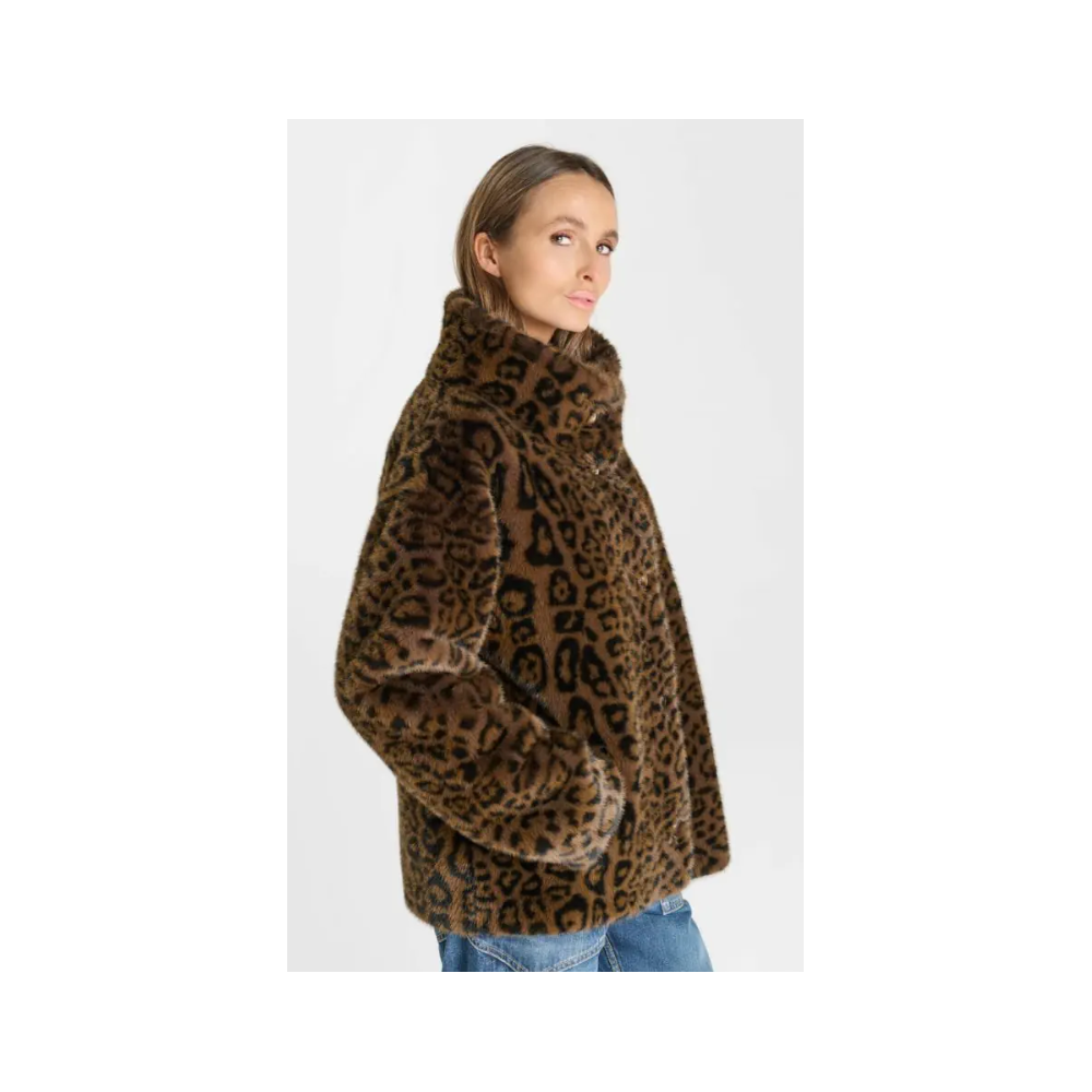 Manteau HIVER femme, réversible Manel, imprimé léopard LE TEMPS DES CERISES