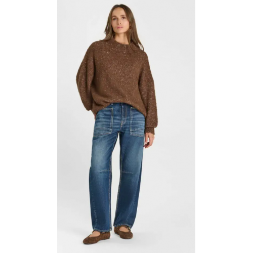 Pull Nyx HIVER femme, marron chiné LE TEMPS DES CERISES