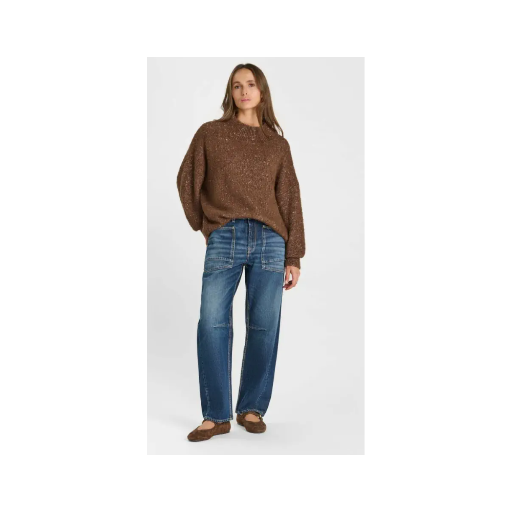 Pull Nyx HIVER femme, marron chiné LE TEMPS DES CERISES