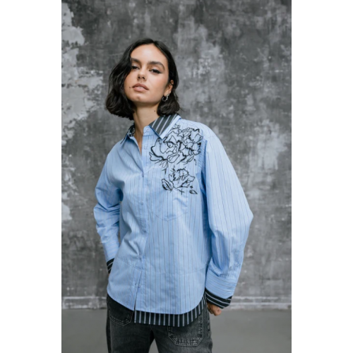 Chemise HIVER, oversize brodée Femme granada sky FREEMAN T PORTER