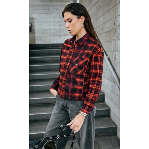 Chemise HIVER, loose Femme original à carreaux rouge FREEMAN T PORTER