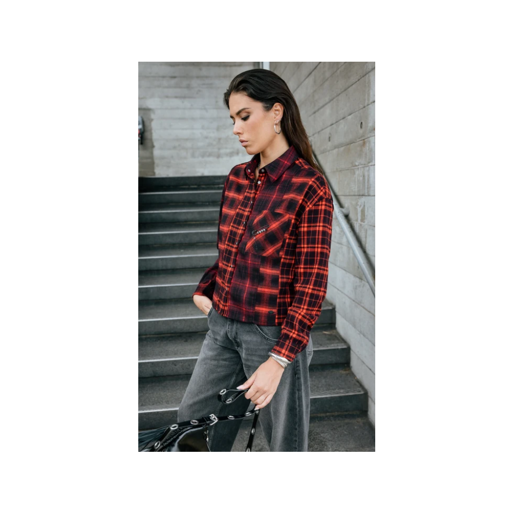 Chemise HIVER, loose Femme original à carreaux rouge FREEMAN T PORTER