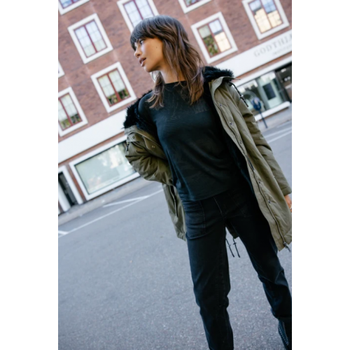 Jeans droit 7/8 taille haute Femme badass noir FREEMAN T PORTER