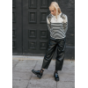 Pantalon HIVER, barrel 7/8 Femme simili noir FREEMAN T PORTER