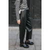 Pantalon HIVER, barrel 7/8 Femme simili noir FREEMAN T PORTER