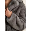 Veste HIVER femme, courte en fausse fourrure grise MOLLY BRACKEN