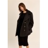 Manteau HIVER femme, anthracite boutonné au col large MOLLY BRACKEN