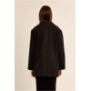 Manteau HIVER femme, anthracite boutonné au col large MOLLY BRACKEN