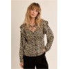 Blouse HIVER avec épaulettes à nouer, imprimé jaune, kaki et noir MOLLY BRACKEN