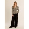 Blouse HIVER avec épaulettes à nouer, imprimé jaune, kaki et noir MOLLY BRACKEN