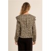 Blouse HIVER avec épaulettes à nouer, imprimé jaune, kaki et noir MOLLY BRACKEN