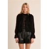 Gilet femme HIVER, sans manches imitation mouton noir MOLLY BRACKEN