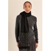 Écharpe femme HIVER, léopard, à paillettes noir MOLLY BRACKEN