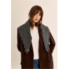 Col femme HIVER, en maille, broderies ajourées anthracite MOLLY BRACKEN