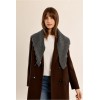 Col femme HIVER, en maille, broderies ajourées anthracite MOLLY BRACKEN