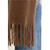 Écharpe femme HIVER, marron en maille, à franges MOLLY BRACKEN
