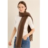 Écharpe femme HIVER, marron en maille, à franges MOLLY BRACKEN