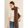 Écharpe femme HIVER, marron en maille, à franges MOLLY BRACKEN