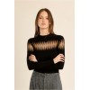 Pull femme HIVER, fin côtelé noir MOLLY BRACKEN