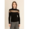 Pull femme HIVER, fin côtelé noir MOLLY BRACKEN