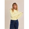 Pull femme HIVER, crop côtelé jaune MOLLY BRACKEN