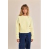 Pull femme HIVER, crop côtelé jaune MOLLY BRACKEN