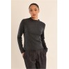 Pull fin HIVER femme, manches longues, col en semi-transparence anthracite MOLLY BRACKEN