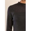 Pull fin HIVER femme, manches longues, col en semi-transparence anthracite MOLLY BRACKEN
