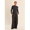 Pull fin HIVER femme, manches longues, col en semi-transparence anthracite MOLLY BRACKEN