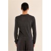 Pull fin HIVER femme, manches longues, col en semi-transparence anthracite MOLLY BRACKEN