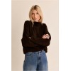 Pull femme HIVER,  marron à strass, côtelé, col roulé MOLLY BRACKEN