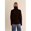 Pull femme HIVER,  marron à strass, côtelé, col roulé MOLLY BRACKEN