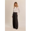 Pantalon femme HIVER, anthracite, taille haute, jambes larges MOLLY BRACKEN