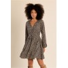 Robe HIVER, courte cintrée noire, imprimé ivoire et doré MOLLY BRACKEN