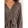 Robe HIVER, courte cintrée noire, imprimé ivoire et doré MOLLY BRACKEN