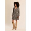 Robe HIVER, courte cintrée noire, imprimé ivoire et doré MOLLY BRACKEN