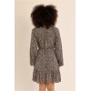 Robe HIVER, courte cintrée noire, imprimé ivoire et doré MOLLY BRACKEN