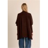 Cape femme HIVER, en maille marron, boutonnée MOLLY BRACKEN