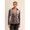 Blazer femme HIVER, court en velours gris MOLLY BRACKEN
