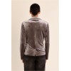 Blazer femme HIVER, court en velours gris MOLLY BRACKEN