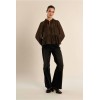 Blouse femme HIVER, volantée semi-transparente marron MOLLY BRACKEN