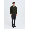 Pull homme HIVER, kaki, col polo CASUAL FRIDAY
