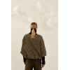 Blouson femme HIVER, chiné noir et beige, manches tricots SOUVENIR