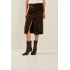 Jupe femme HIVER, marron, midi fendu SOUVENIR